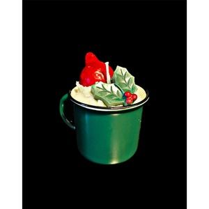 Primitive Country Sugared Spruce Christmas Ornament Pine Candle